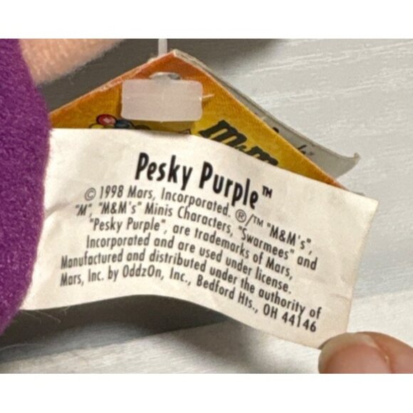 M&Ms Minis Pesky Purple Swarmees Plush 1998 By Mars 5" - Picture 2 of 6